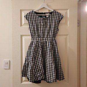 Black & White Checkered Backless Dress